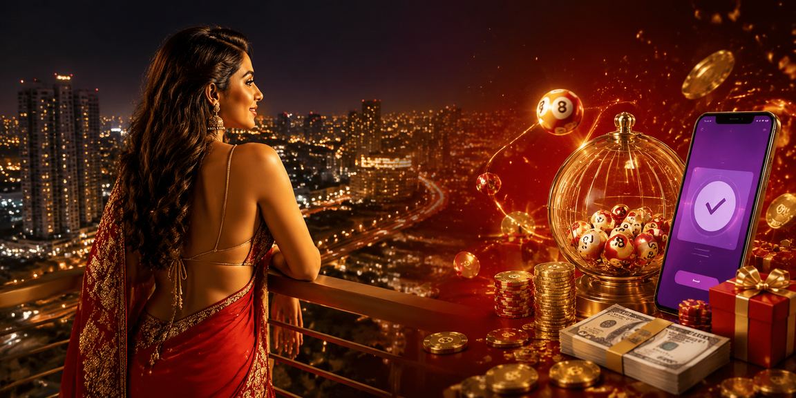 Festive lottery celebration in Pune with red and gold decorations